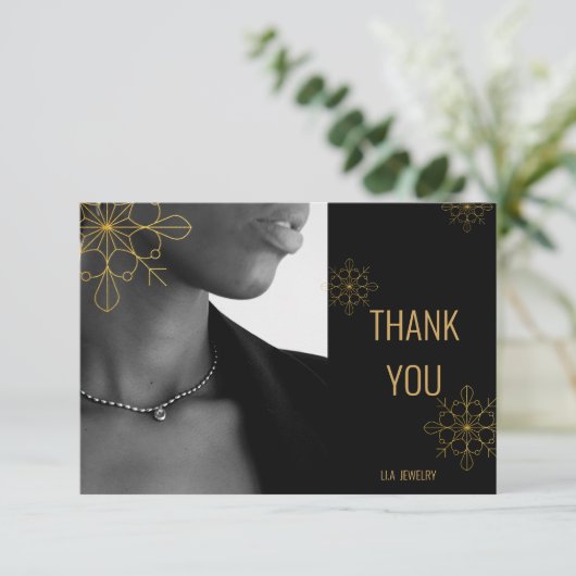 Schwarzschmuck, Kleinunternehmen, Dankeskarte (Stehend Vorderseite)