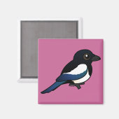 Schwarzschnabelmagpie Magnet (Vorderseite/Rückseite)
