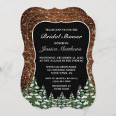 Schwarzschneewald und Waldkiefer Brautparty Einladung (Vorne/Hinten)