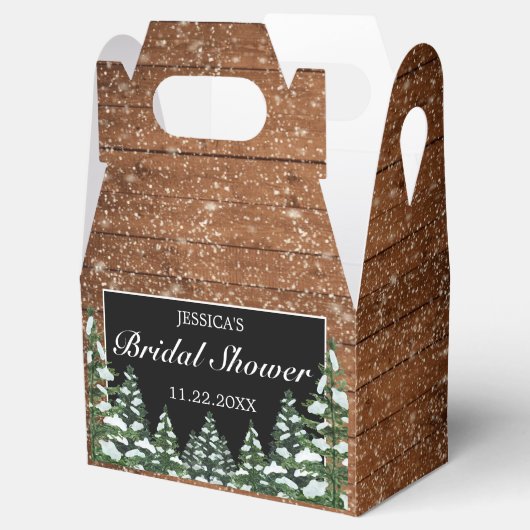 Schwarzschneewald und Waldkiefer Brautparty Geschenkschachtel (Geöffnet)