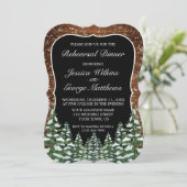 Schwarzschneewald & Waldland Probe Abendessen Einladung (Stehend Vorderseite)