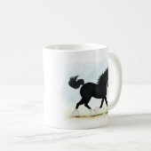 Schwarzschnurpferd mit Blaze und Strümpfen Kaffeetasse (VorderseiteRechts)