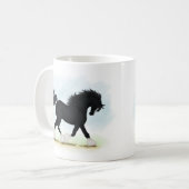 Schwarzschnurpferd mit Blaze und Strümpfen Kaffeetasse (Vorderseite Links)