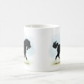 Schwarzschnurpferd mit Blaze und Strümpfen Kaffeetasse (Mittel)
