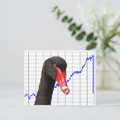Schwarzschwan-Marktzusammenbruch Postkarte (Stehend Vorderseite)