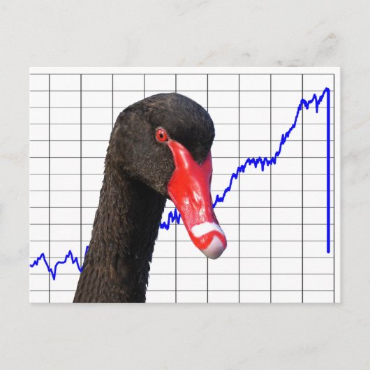 Schwarzschwan-Marktzusammenbruch Postkarte (Vorderseite)