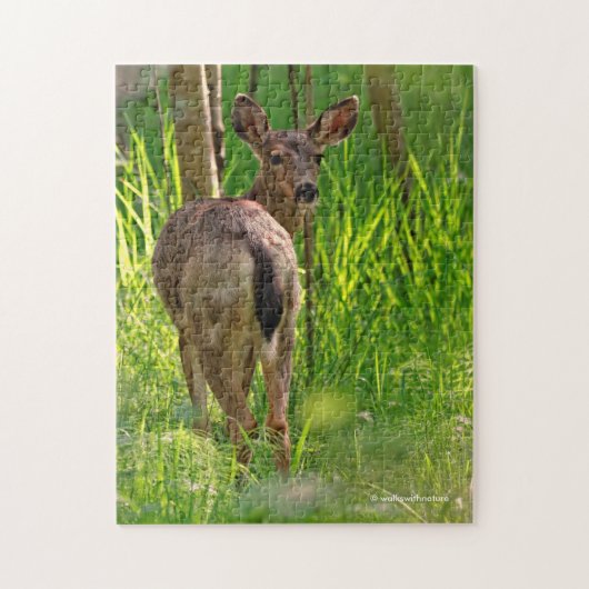 Schwarzschwanzhirsche im Wald Puzzle (Vertikal)