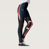 Schwarzschwarzer Weißer Ozean Leggings (Rechts)