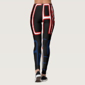 Schwarzschwarzer Weißer Ozean Leggings (Rückseite)