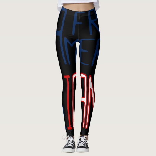 Schwarzschwarzer Weißer Ozean Leggings (Vorderseite)