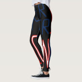 Schwarzschwarzer Weißer Ozean Leggings (Links)
