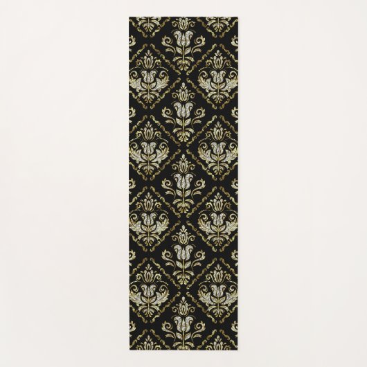 Schwarzschwarzes Dämpfermuster Yogamatte (Vorderseite)