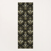 Schwarzschwarzes Dämpfermuster Yogamatte (Rückseite)