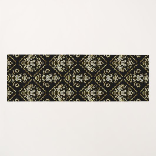 Schwarzschwarzes Dämpfermuster Yogamatte (Vorderseite (Horizontal))