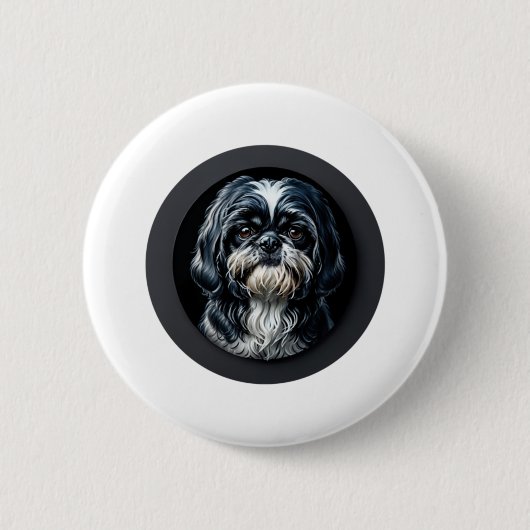 Schwarzseh tzu button (Vorderseite)