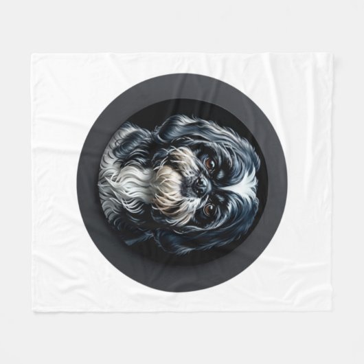 Schwarzseh tzu fleecedecke (Vorderseite (Horizontal))