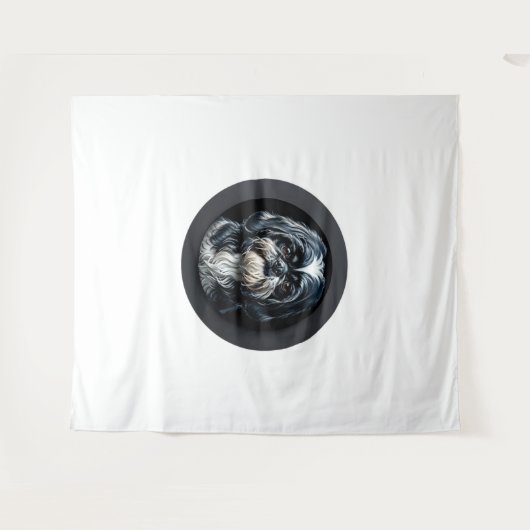 Schwarzseh tzu wandteppich (Vorderseite (Horizontal))