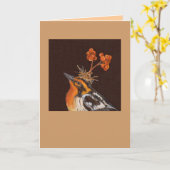 Schwarzseher mit Pyracantha-Karte Karte (Gelbe Blume)