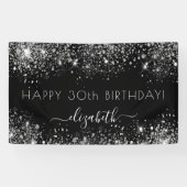 Schwarzsilber-Glitzer Banner (Horizontal)