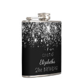 Schwarzsilber-Glitzer-Staubfreunde zum Geburtstag Flachmann (Rechts)