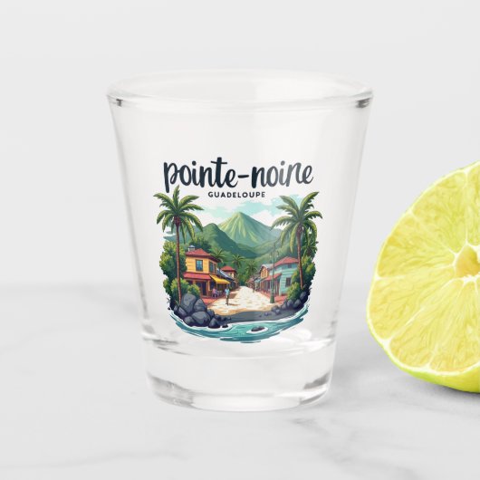 SCHWARZSPITZE GUADELOUPE SCHNAPSGLAS (Vorderseite)