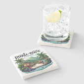 SCHWARZSPITZE GUADELOUPE STEINUNTERSETZER (Seitenansicht)