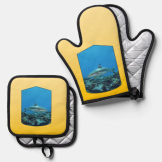 Schwarzspitzen-Riffhai, Yap-Insel - Fotografisches Ofenhandschuh & Topflappen-Set