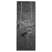 Schwarzsteinschiefer Geschenktüte Für Weinflaschen (Vorderseite)