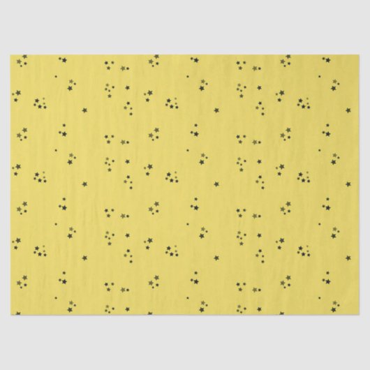 Schwarzsterne auf Gelb Seidenpapier (Vorderseite)