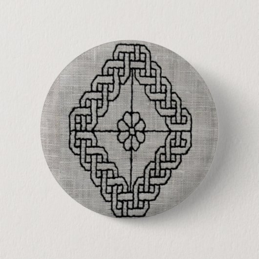 Schwarzstich-Stickerei-Knopf Button (Vorderseite)