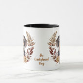 Schwarztan-Dackel Herbstkranz Tasse (Zentrum)