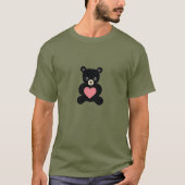Schwarzteddybär mit Herz-Shirt T-Shirt (Vorderseite)