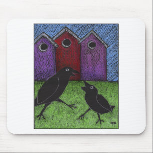 Schwarzvögel spielen mousepad