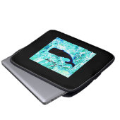 Schwarzwal auf blauem Thunder_Cove Laptopschutzhülle (Vorne Knopf)