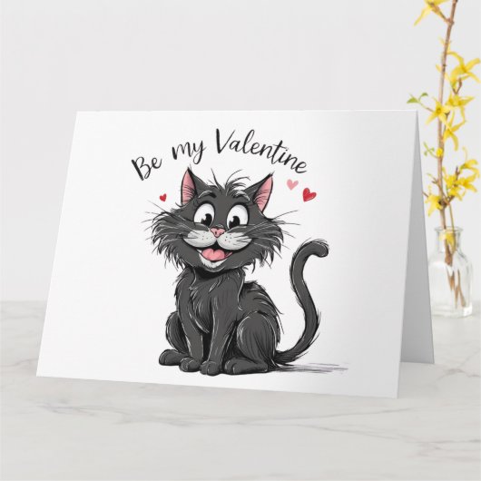 Schwarzwal-Tageskatze Karte (Gelbe Blume)