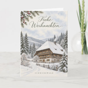 Schwarzwald Bauernhaus Aquarell Weihnachtskarte Feiertagskarte