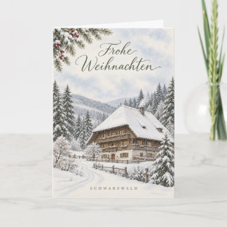 Schwarzwald Bauernhaus Aquarell Weihnachtskarte Feiertagskarte