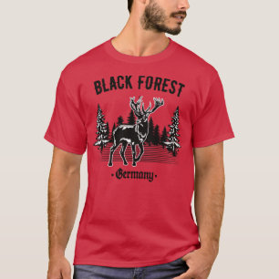 Schwarzwald Deutschland Hirsch mit Bäumen T-Shirt