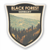 Schwarzwald Deutschland Reisen Kunst Vintag Aufkleber (Vorderseite)