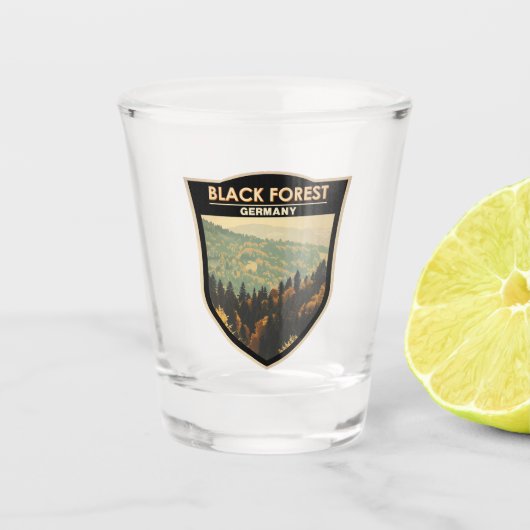 Schwarzwald Deutschland Reisen Kunst Vintag Schnapsglas (Vorderseite)