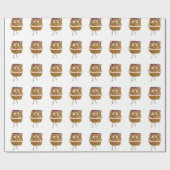 Schwarzwald-Gateau-Cartoon-Muster Geschenkpapier (Flach)