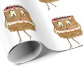 Schwarzwald-Gateau-Cartoon-Muster Geschenkpapier (Rolleneckpunkt)