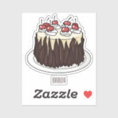 Schwarzwald-Kuchen-Cartoon Aufkleber (Blatt)