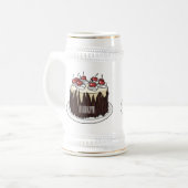 Schwarzwald-Kuchen-Cartoon Bierglas (Vorderseite Links)