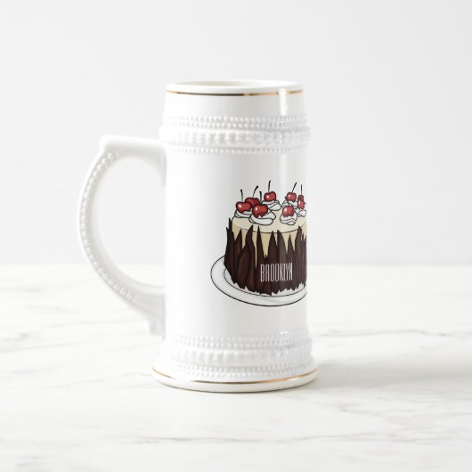 Schwarzwald-Kuchen-Cartoon Bierglas (Links)