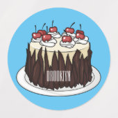 Schwarzwald-Kuchen-Cartoon Etiketten (Design 2)