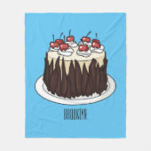 Schwarzwald-Kuchen-Cartoon Fleecedecke (Vorderseite)