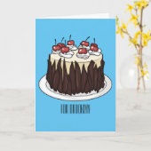 Schwarzwald-Kuchen-Cartoon Karte (Gelbe Blume)
