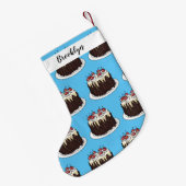 Schwarzwald-Kuchen-Cartoon Kleiner Weihnachtsstrumpf (Rückseite (Hängend))