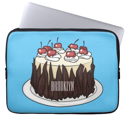 Schwarzwald-Kuchen-Cartoon Laptopschutzhülle (Vorderseite)